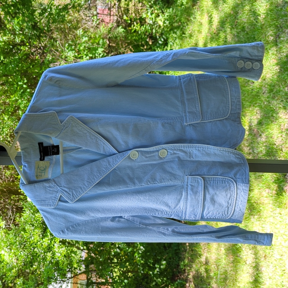 Women's Blue Seersucker Blazer